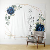 Marine Goud Witte Ivoor Geometrische Bruidsdouche Wandkleed (In Situ (horizontaal))