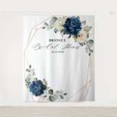 Marine Goud Witte Ivoor Geometrische Bruidsdouche Wandkleed (Voorkant)