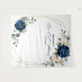 Marine Goud Witte Ivoor Geometrische Bruidsuitnodi Wandkleed (Voorkant (horizontaal))