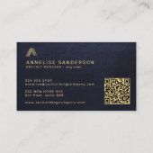 Marine gouden aangepaste logo QR bouwconstructie Visitekaartje (Achterkant)