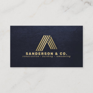 Marine gouden aangepaste logo QR bouwconstructie Visitekaartje