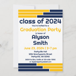 Marine & Gouden Bars Een Foto Afstudeerder Party Kaart