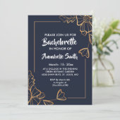 Marine & gouden bloemen bachelor kaart (Staand voorkant)