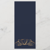 Marine & gouden bloemen Menu (Achterkant)