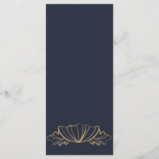 Marine & gouden bloemen Menu (Achterkant)