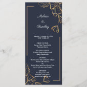 Marine & gouden bloemen Menu (Voorkant)