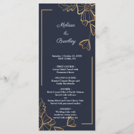 Marine & gouden bloemen Menu