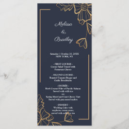 Marine & gouden bloemen Menu
