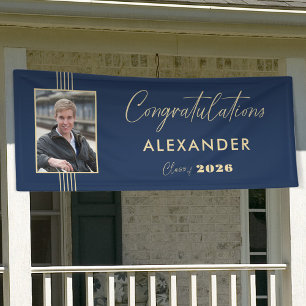 Marine Gouden Fotolijst Afstudeerfeest 2026 Spandoek