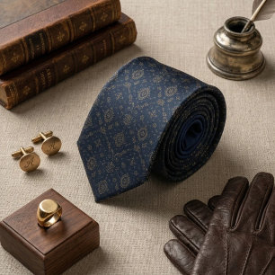 Marine gouden sierlijke medaillon foulard stropdas