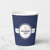 Marine & Gouden Whisk Chef Catering Bakkerij Papieren Bekers (Achterkant)