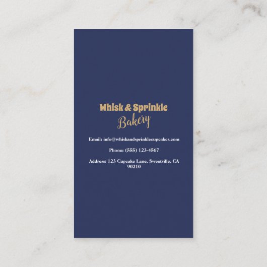 Marine & Gouden Whisk Chef Catering Bakkerij Visitekaartje (Achterkant)