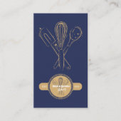 Marine & Gouden Whisk Chef Catering Bakkerij Visitekaartje (Voorkant)
