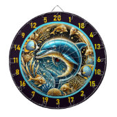 Marine Grace Dolphin Dartboard Art Dartbord (Voorkant)