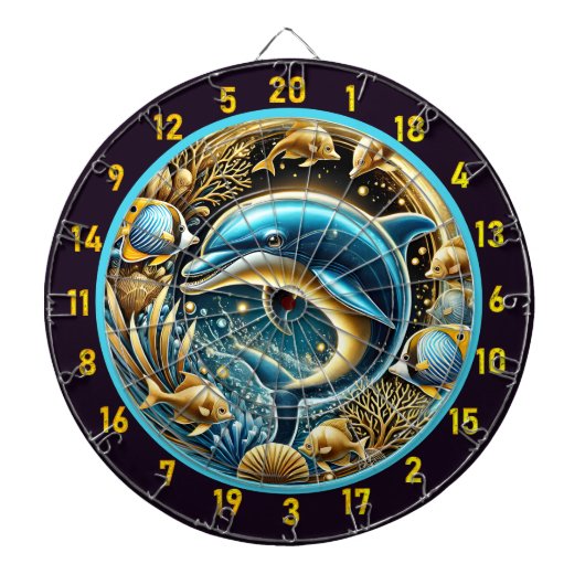 Marine Grace Dolphin Dartboard Art Dartbord (Voorkant)