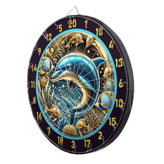 Marine Grace Dolphin Dartboard Art Dartbord (Voorkant Rechts)