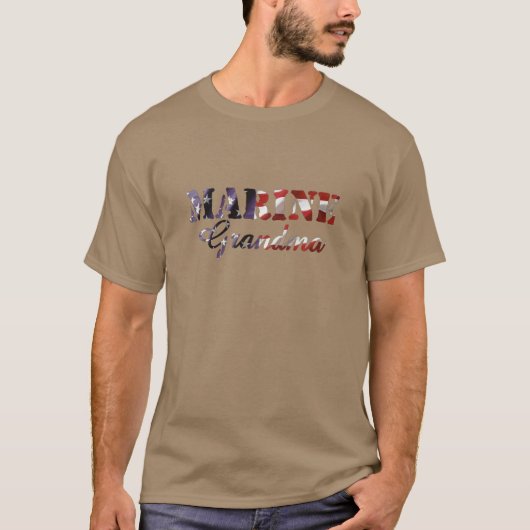 Marine Grandma American Flag T-shirt (Voorkant)