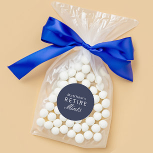 Marine grappige pensioenmints bruiloft favorieten ronde sticker
