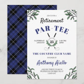 Marine Green Golf Theme Pensioen Party Kaart (Voorkant / Achterkant)
