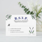 Marine Green Golf Theme Pensioen Party RSVP Kaartje (Staand voorkant)