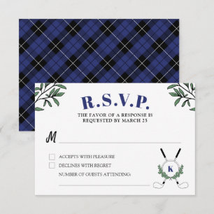 Marine Green Golf Theme Pensioen Party RSVP Kaartje