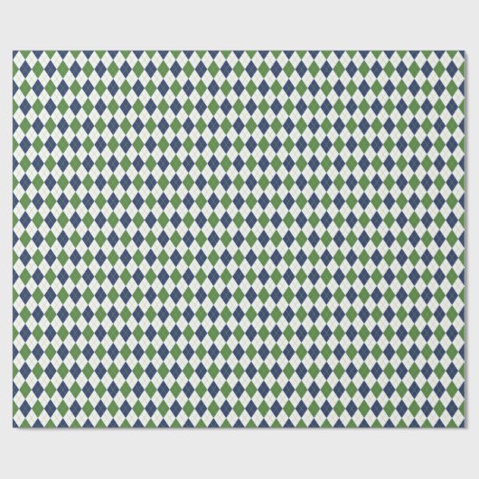 Marine & Groen Argyle Golf Wrapping Papier (Vlak)