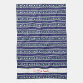 Marine Groen en Wit Fair Isle Kerstmis Theedoek (Verticaal)