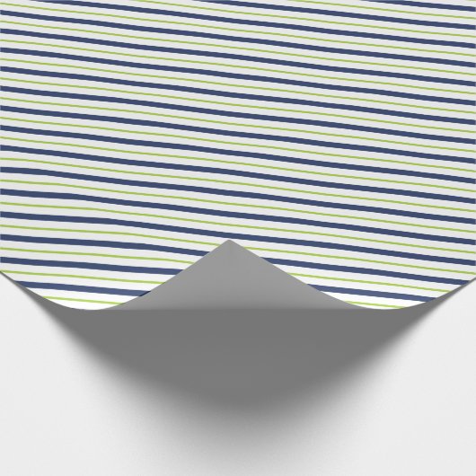 Marine & Groen Gestreept Verpakkingsdocument Cadeaupapier (Hoek)