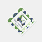 Marine & Groen Golf gepersonaliseerde feestservett Servet (Hoek)