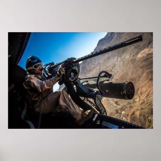 Marine Gunner Unloads on a Target Poster (Voorkant)