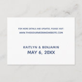 Marine Handschrift Bruiloft Details & Accommodatie Informatiekaartje (Achterkant)