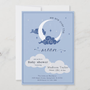 Marine Hemelsterren Boven de Maan Baby Shower Kaart