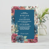 Marine Herfst Modern Rustiek Bruiloft Kaart (Staand voorkant)