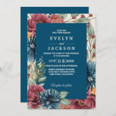 Marine Herfst Modern Rustiek Bruiloft Kaart (Voorkant / Achterkant)