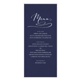 Marine huwelijksdiner menu. Modern eenvoudig blauw Reclamekaart