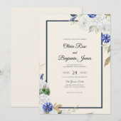 Marine Hydrangea Sage Bruiloft Kaart (Voorkant / Achterkant)