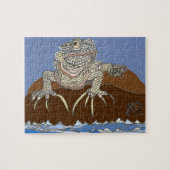 Marine Iguana on Rock met Hermit Crab Legpuzzel (Horizontaal)