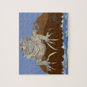 Marine Iguana on Rock met Hermit Crab Legpuzzel (Verticaal)