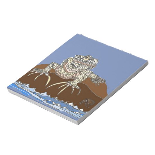 Marine Iguana on Rock met Hermit Crab Notitieblok (Linkerzijde)