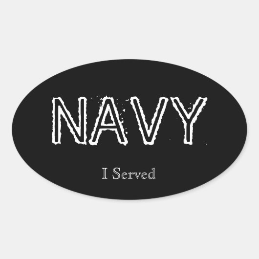 Marine "Ik diende" Ovale Sticker (Voorkant)
