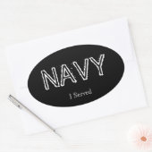 Marine "Ik diende" Ovale Sticker (Envelop)