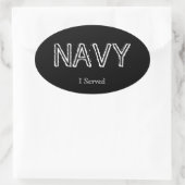 Marine "Ik diende" Ovale Sticker (Tas)
