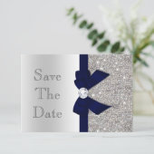 Marine-imitatieboeg en diamanten zilver save the d save the date (Staand voorkant)