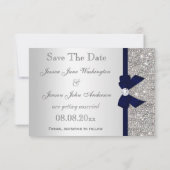 Marine-imitatieboeg en diamanten zilver save the d save the date (Achterkant)