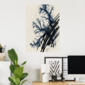 Marine inkt wassen abstracte boom kunstprint poste poster (Thuiskantoor)