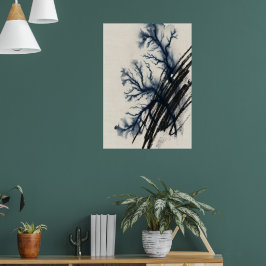 Marine inkt wassen abstracte boom kunstprint poste poster