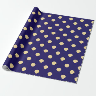 marine inpakpapier marine met gouden zee sint-jako