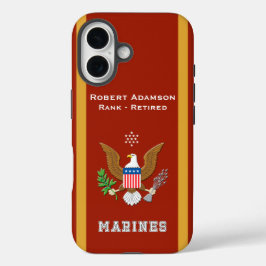 Marine Insignia gepersonaliseerd met naam iPhone 16 Hoesje