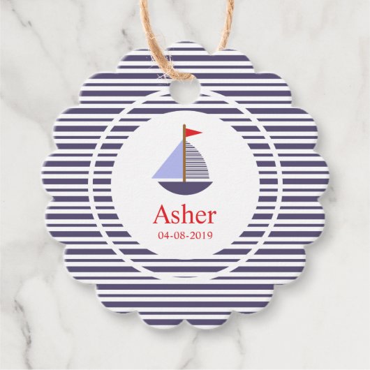 Marine Inspitation Design for Children's Event Bedankjes Labels (Voorkant)