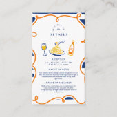 Marine Italiaans eten bruiloft Doodles Informatiekaartje (Voorkant)